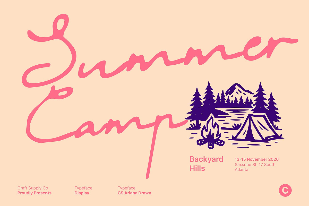 CS Ariana Drawn, a Script Font by Craft Supply Co. (Photo 2 of 8)
