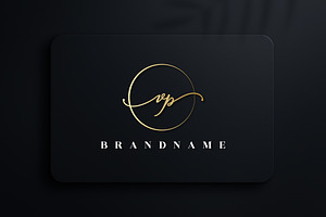 Letter VP Handwritten Signature Logo