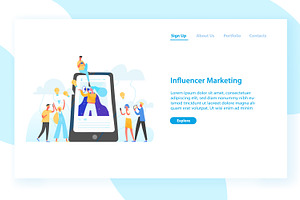 Influencer marketing concept, a Technology Illustration by Good Studio