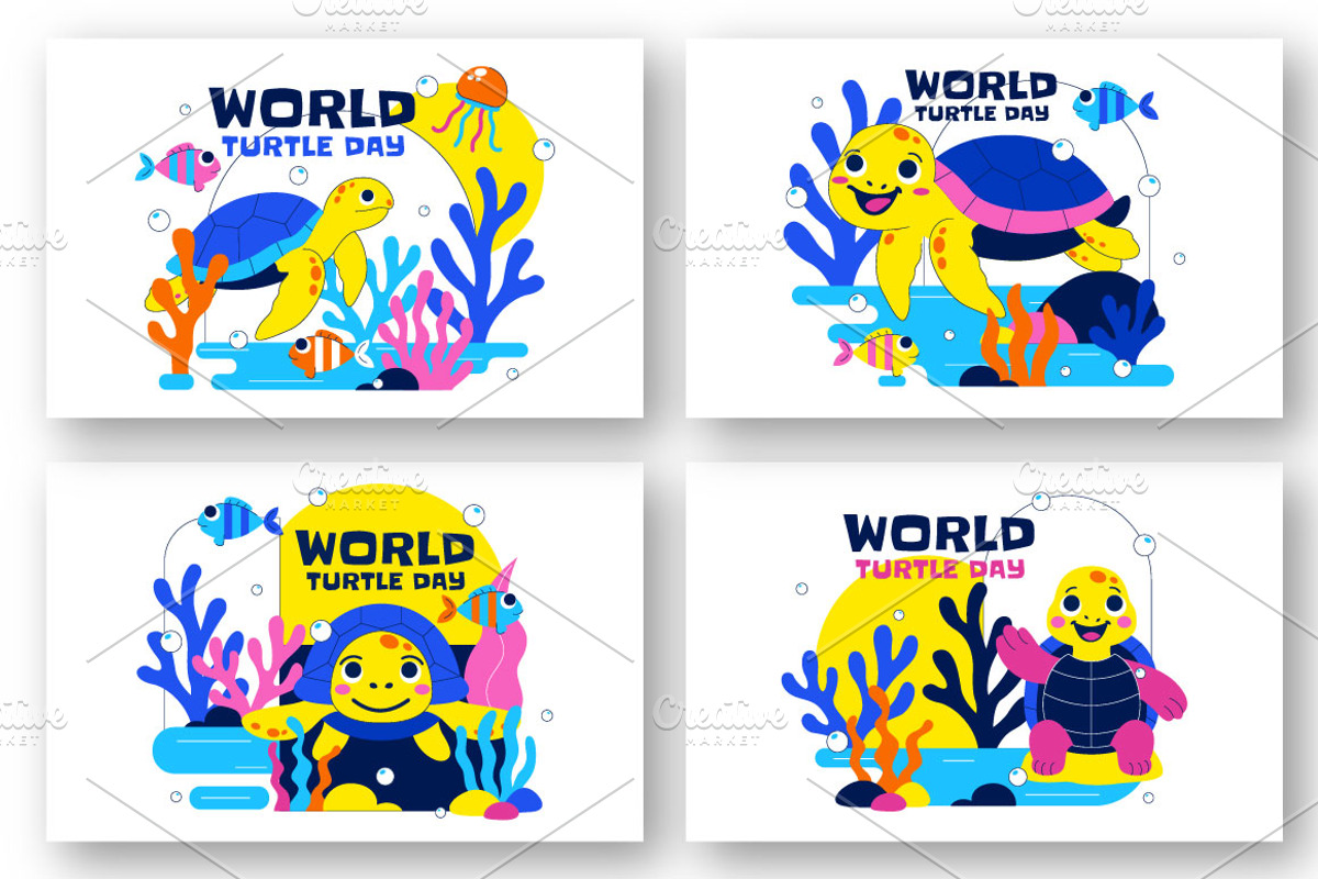 10 World Turtle Day Illustration, an Animal Illustration by denayunebgt (Photo 2 of 4)