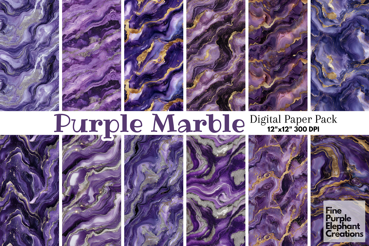 Purple Marble Texture Granite Stone, a Pattern Graphic by Fine Purple Elephant (Photo 1 of 5)