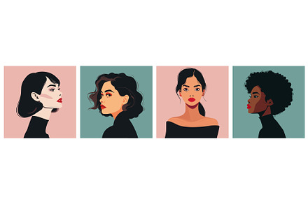 Beautiful modern woman portraits, an Object Illustration by Valerie Bodnar