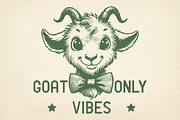 Retro Goat Art with Chill Vibes, an Illustration by Pixels.Craft (Thumbnail 1 of 7)
