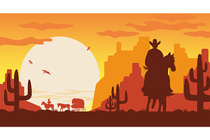 Wild West Landscape Silhouette