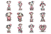 Valentine Dog Clipart, an Illustration by Design Market (Thumbnail 3 of 3)