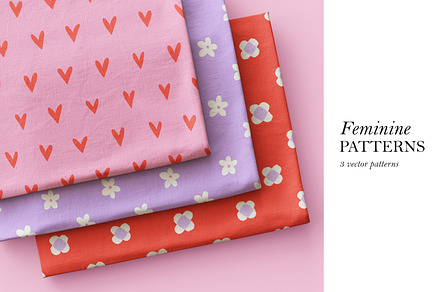 Cute, feminime seamless patterns, a Pattern Graphic by Good Studio