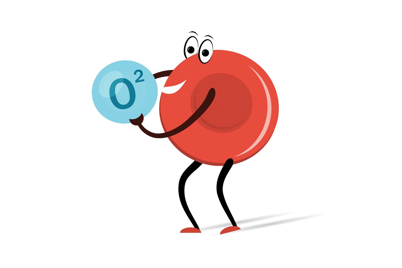 Red Blood Cell with Oxygen Cartoon | Healthcare Illustrations ...