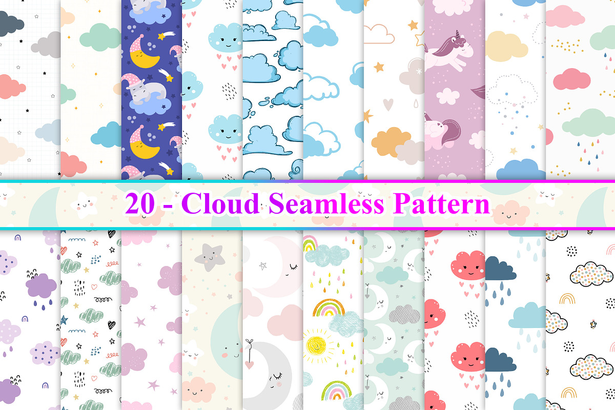 Cloud Seamless Pattern, a Pattern Graphic by Digital Studio (Photo 1 of 7)