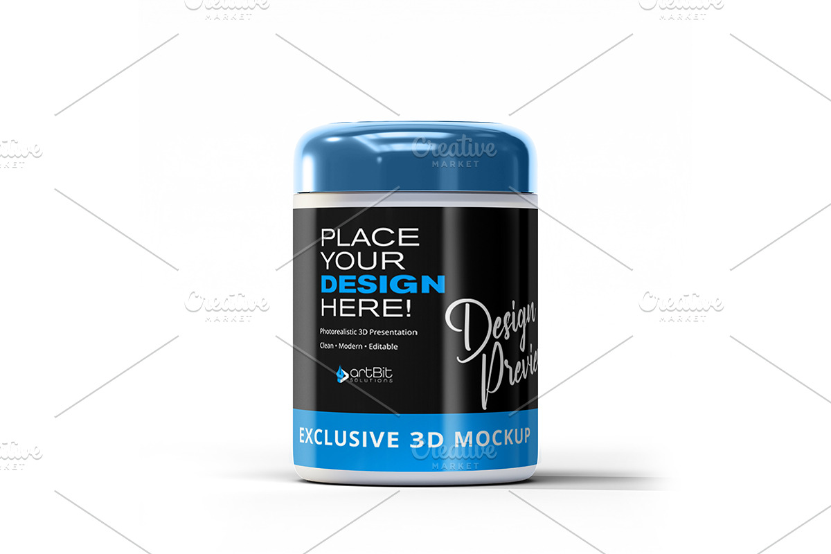 Plastic Screw Jar Mockup Set, a Cups & Container Mockup by artBit Design Studio (Photo 2 of 2)