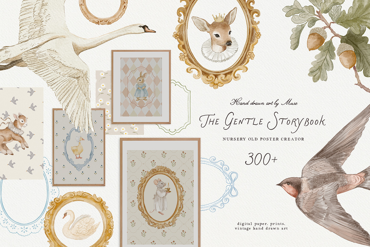 The Gentle Storybook Vintage Prints, a Background Graphic by Muse Artist (Photo 1 of 26)