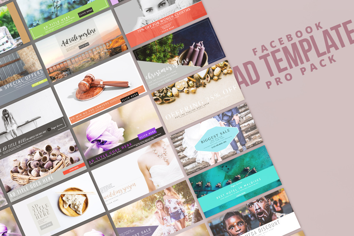 Facebook Ad Template Pro Pack, a Social Media Template by pmvch (Photo 1 of 10)