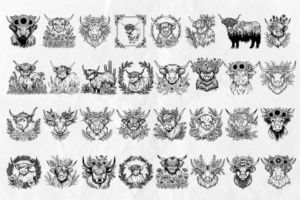 Highland Cow SVG, an Object Illustration by Dervik Art Store (Photo 2 of 4)