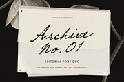 Archive 01 - Editorial Font Duo, a Script Font by Davide Bassu (Thumbnail 1 of 15)