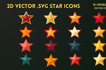 2D VECTOR .SVG STAR ICONS