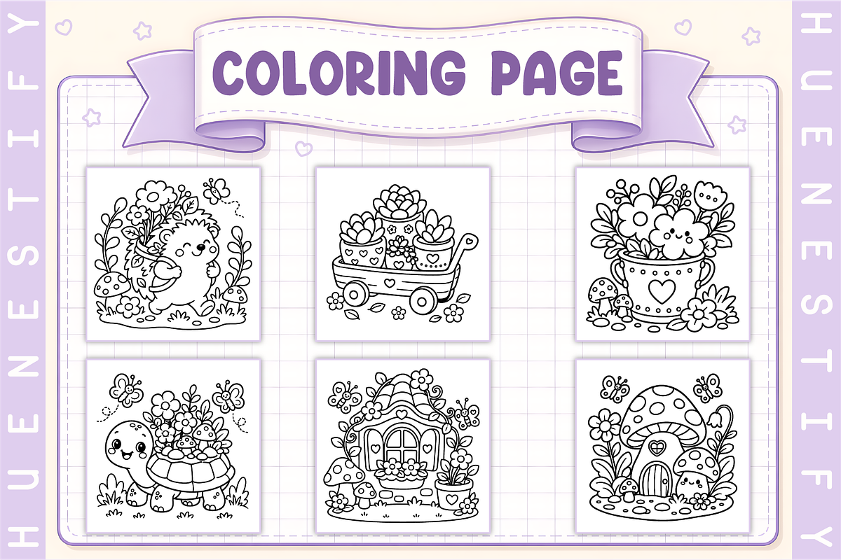 Garden Corners Coloring Book, a Decorative Illustration by HueNestify (Photo 3 of 4)