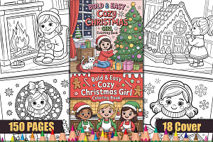 Cozy Christmas Girl Coloring Book, a Seasonal Illustration by protabsorkar11