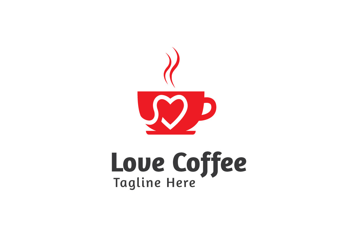 Love Coffee Logo, a Branding \u0026 Logo Template by Logo20, image size:1160x772