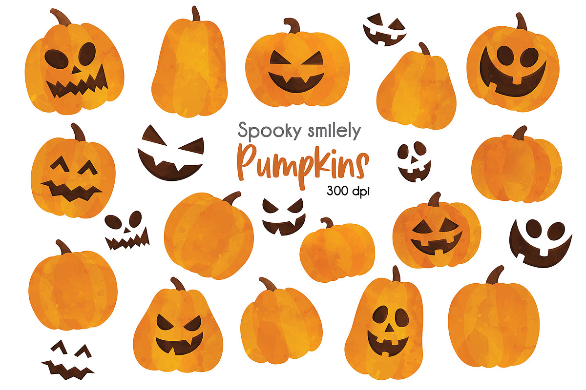 Spooky Halloween Pumpkin clipart, an Illustration by SugarPickle Clip Art (Photo 1 of 2)