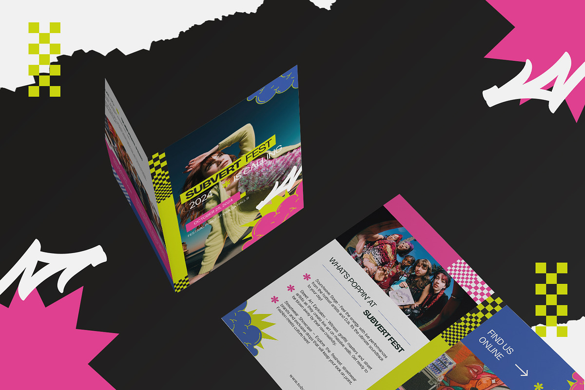 Subvert Fest - Bifold Brochure, a Brochure Template by StreaksideStd (Photo 2 of 3)