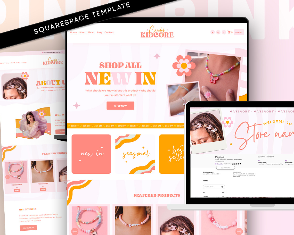 Peach Kidcore Website Template