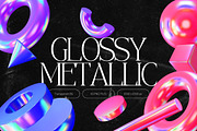 Glossy Metallic Shapes, an Object Graphic by Design Studio (Thumbnail 1 of 6)