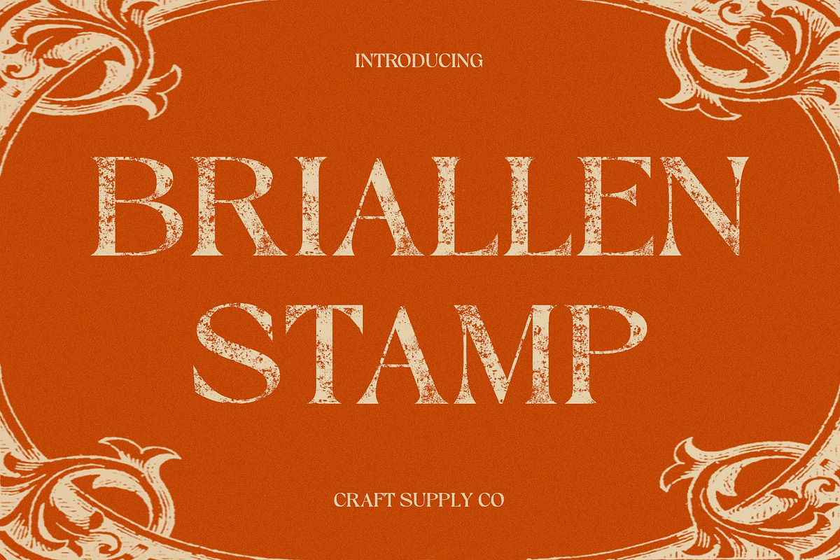 Briallen Stamp, a Serif Font by Craft Supply Co. (Photo 1 of 8)