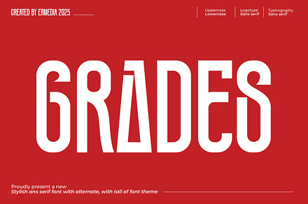 Grades | Modern Tall Sans Serif Font