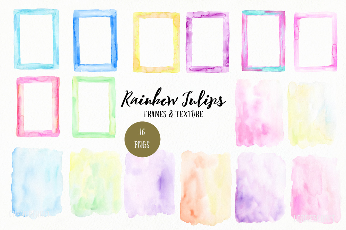 Watercolor Design Kit Rainbow Tulips, a Card Template by Corner Croft (Photo 5 of 6)