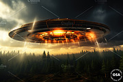 Saucer-Shaped Extraterrestrial UFO, a Technology Illustration by Other Side Art (Thumbnail 3 of 8)