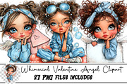 Whimsical Valentine Angel Clipart, an Illustration by DreamArtGraphic (Thumbnail 1 of 4)