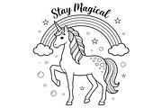 Unicorn Rainbow Coloring Book Set, an Animal Illustration by dx_vect (Thumbnail 3 of 4)
