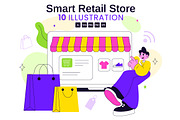 10 Smart Retail Store Illustration, a Technology Illustration by denayunebgt (Thumbnail 1 of 4)