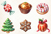 Christmas Candy and Sweets Clipart, an Illustration by DreamCafeArt (Thumbnail 3 of 8)