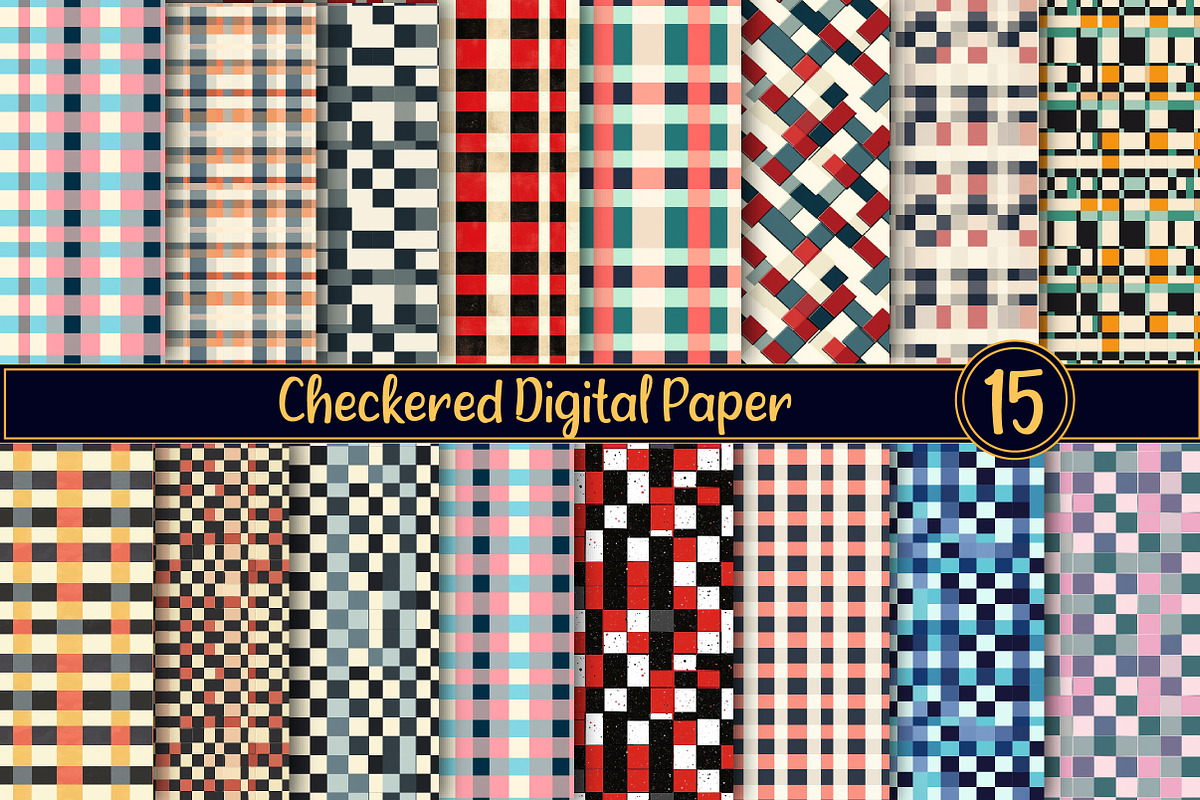 Checkered Digital Paper, a Texture Illustration by Designworld (Photo 1 of 5)