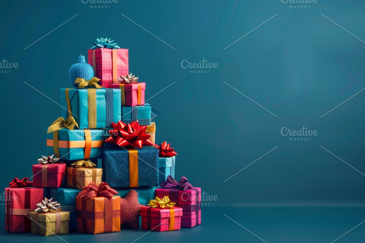 86 Gift boxes with ribbons and bows, a Holiday Photo by Handmadefont (Photo 23 of 90)
