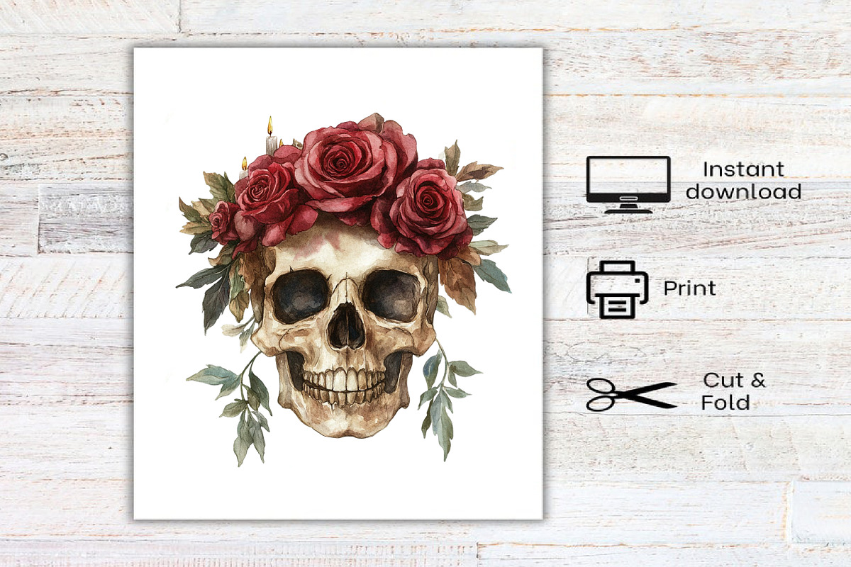 Watercolor Burgundy Halloween, an Illustration by Canvas Craft (Photo 8 of 8)