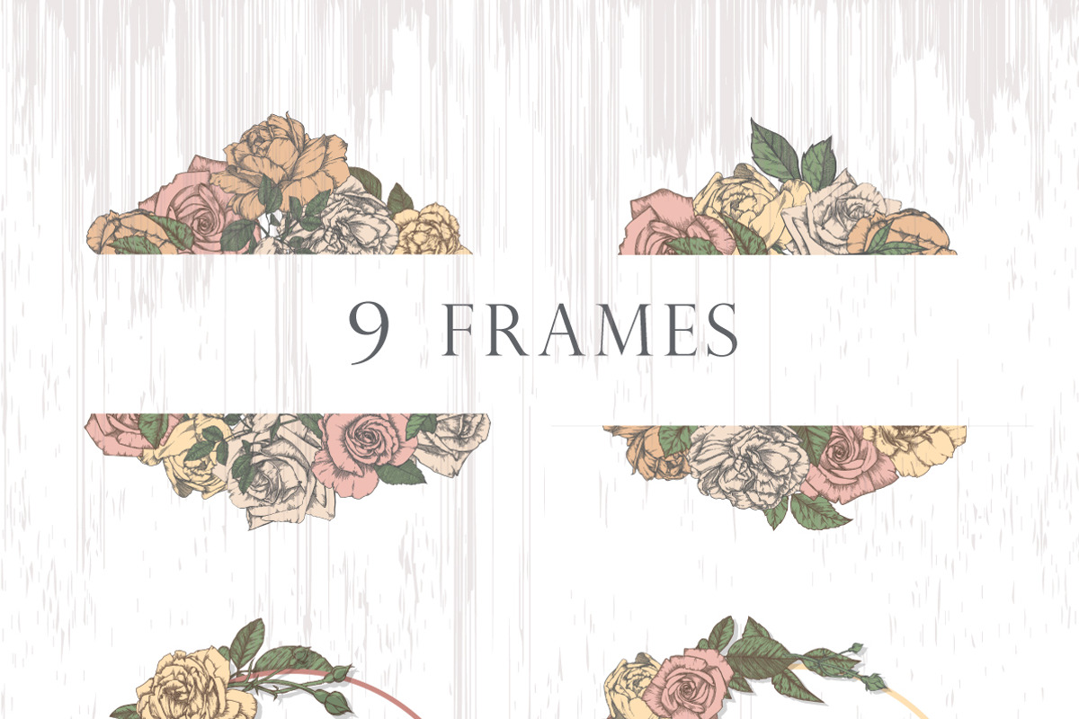 Floral vintage collection, a Texture Illustration by Mandarinkas art (Photo 3 of 9)