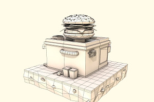 Low Poly Burger Cafe