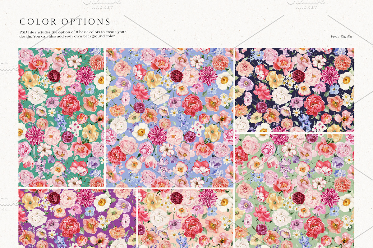FLORAMA 6 Floral Seamless Patterns, a Pattern Graphic by Veris Studio (Photo 16 of 34)