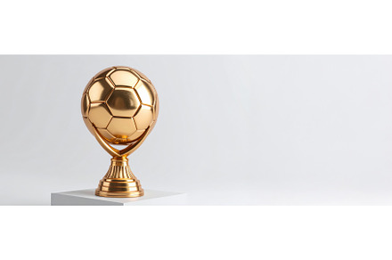 Golden soccer ball trophy