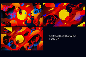 Abstract Fluid Digital Art, a Decorative Illustration by StockVerse Creative
