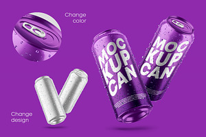 6 Metallic Can Mockups