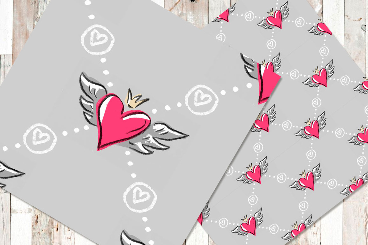 Set: seamless pattern with hearts, a Pattern Graphic by Melniklenart (Photo 6 of 10)