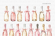 Romantic Pink Champagne & Bows, a Decorative Illustration by ThaismotaCreativeCo (Thumbnail 3 of 6)