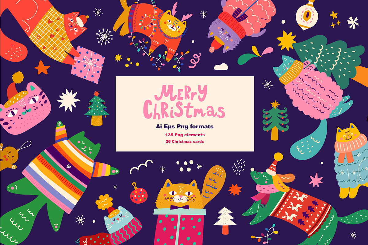 Merry Christmas, a Seasonal Illustration by MoleskoStudio (Photo 3 of 28)