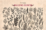 Falling Leaves Vintage Autumn Bundle, a Seasonal Illustration by Ink Stories (Thumbnail 3 of 20)