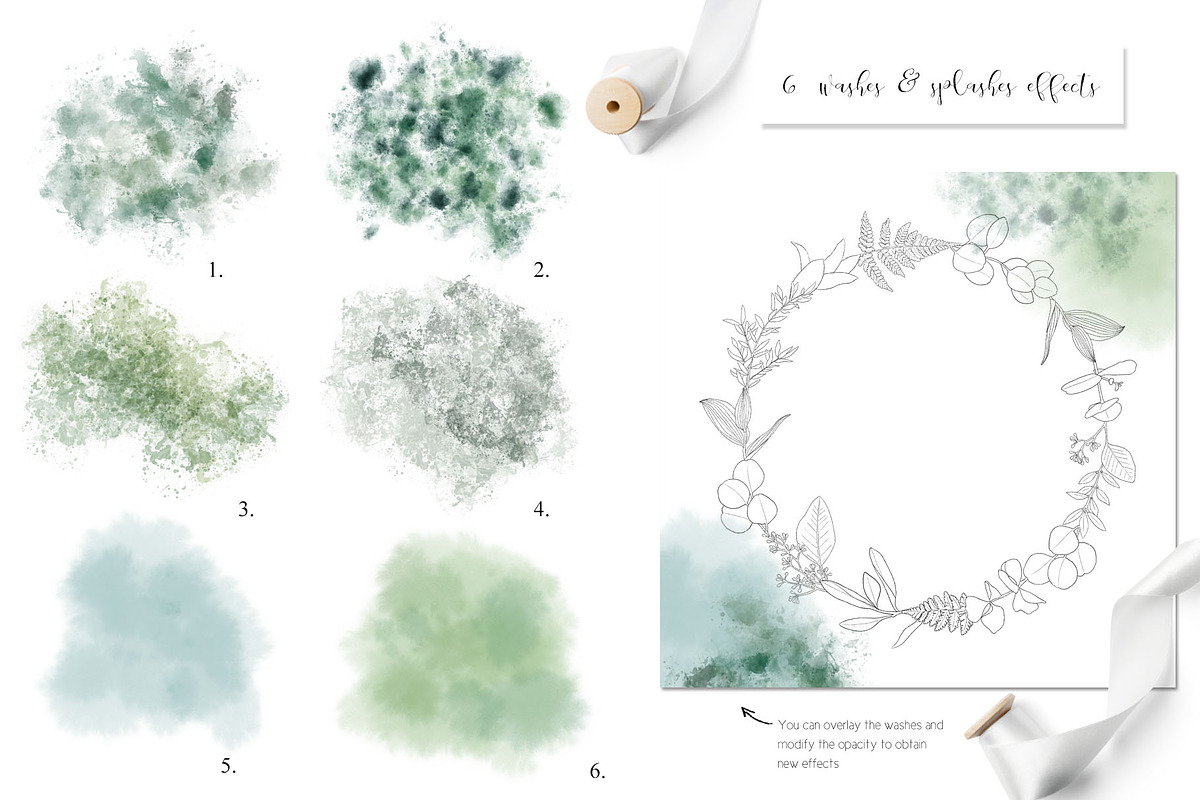 Fresh greenery frames and patterns, a Decorative Illustration by marie dricot (Photo 10 of 16)