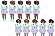 Kawaii Girl Clipart | Planner Girl, a Person Illustration by GlamArtZhanna (Thumbnail 2 of 5)