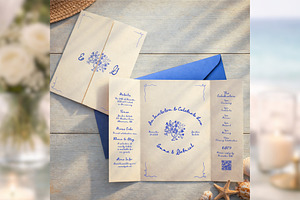 HandDrawn Gatefold Invite bd001, an Invitation Template by TyphoonStudio