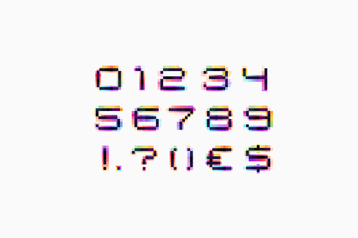 Neo Pixel pixel hologram glitch font, a Symbol Font by kaer_shop (Photo 5 of 9)
